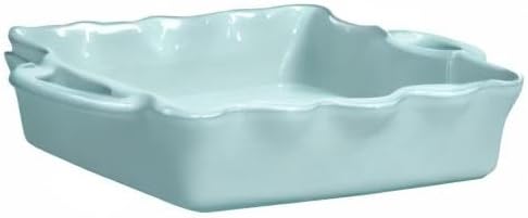 Casafina Ceramic 13.5" x 8.5" Rectangular Ruffled Baker - Cook & Host Collection, Robin's Egg Blue | Oven & Dishwasher Safe Bakeware | Food Safe Glazing | Restaurant Quality Dinnerware
