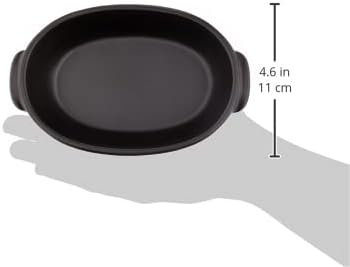 Banko Ware Au Gratin Dish, Small, For One Person Diameter Approx. 7.5 inches (19 cm), Heat Resistant, Ceramic, Oven Safe, Direct Fire, Microwave and Dishwasher Safe, Black, Made in Japan
