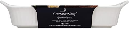 Corningware 1105936 French White 3qt/2.85L Oblong Ceramic Casserole Bakeware Dish