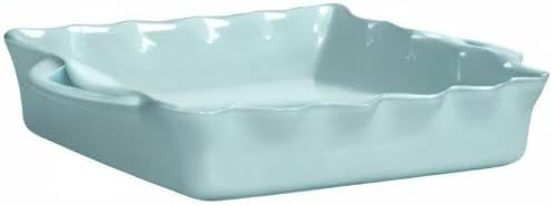 Casafina Ceramic 17.25" x 10.25" Rectangular Ruffled Baker - Cook & Host Collection, Robin's Egg Blue | Oven & Dishwasher Safe Bakeware | Food Safe Glazing | Restaurant Quality Dinnerware