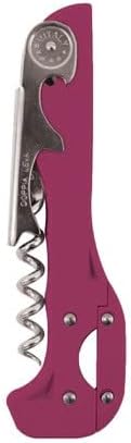 Franmara Boomerang Two-Step Corkscrew Wine Opener with Built-In Foil Cutter and Bottle Opener - Fuchsia