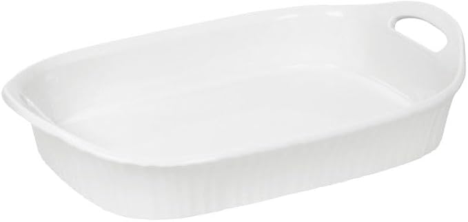 Corningware 1105936 French White 3qt/2.85L Oblong Ceramic Casserole Bakeware Dish
