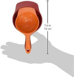 Mini Colanders Set 2 Plastic Pack Kitchen Mesh Food Strainers Colander Handles Red Lime Green 6.5 and 7.5 Inch Strainer For Pasta Vegetables and Fruits