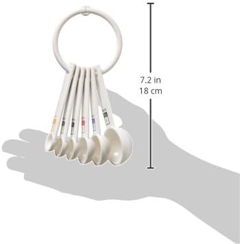 Fox Run 6-Piece Plastic Measuring Spoon Set White, 1.6 x 9 x 3 inches