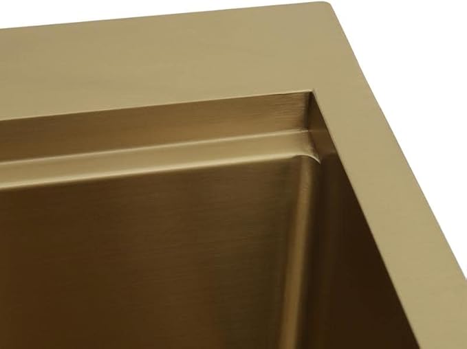 STARSTAR Workstation Ledge Topmount/Drop-in Single Bowl Satin Matte Stainless Steel Kitchen/Yard/Bar/Laundry/Office Sink, With Grid, Colander, Cutting Board, Strainer (25x22x10 Gold)