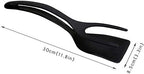 1pcs Multifunctional 2 in 1 Non Stick Bread Egg Turners Cooking Tongs Gadgets For Kitchen Utensils Spatula Cooking Tool(white-Dinosaur Doodle4)