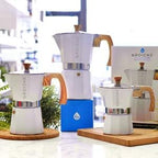 GROSCHE Milano Moka Stovetop Espresso Coffee Maker (9 Cup / 450 ml, White)