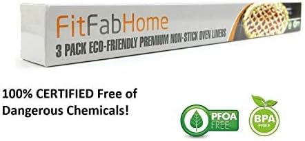 3 Pack Large Non Stick Oven Liners Mat BPA and PFOA Free, Protect the Bottom of Electric or Gas Oven Toaster Oven Stovetop Air Fryer Grill…