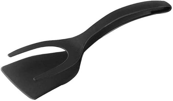 1pcs Multifunctional 2 in 1 Non Stick Bread Egg Turners Cooking Tongs Gadgets For Kitchen Utensils Spatula Cooking Tool(D)
