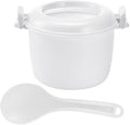 PRETYZOOM Microwave Rice Cooker with Spoon - Large Capacity Microwavable Rice Cooker Steamer Portable Lunch Box for Home Office Dormitory