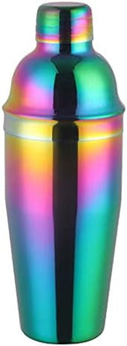 Cocktail Shaker Martini Shaker Set, Stainless Steel Bar & Wine Tools, 24 OZ Bartender Kit, Drink Mixer, Built-In Strainer For Home Bars Parties(Rainbow)