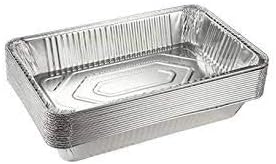 (10 Count) Full Size Deep Steam Table Pans Without Lids | Aluminum Foil Pans | Disposable Food Containers for Baking, Freezing, and Storage (21” x 13” x 3”)