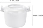 PRETYZOOM Microwave Rice Cooker with Spoon - Large Capacity Microwavable Rice Cooker Steamer Portable Lunch Box for Home Office Dormitory