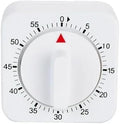 White Timer Clock Square 60-Minute Mechanical Kitchen Wind up Timer Visual Cooking Clock with Loud Alarm No Batteries, Cooking Baking and Kitchen, Thermometers and Timers