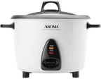 AROMA Rice Cooker, 10-Cup (Uncooked) / 20-Cup (Cooked), Steamer, Auto Keep Warm, Soup Maker, Oatmeal Cooker, Large Rice Cooker, 5 Qt, White, ARC-360-NGP