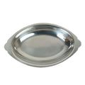 A-to-Z Supply SLGT020 Au Gratin Dish, Oval, 20 oz. Capacity, Crumb Groove, Stainless Steel, Mirror-Finish