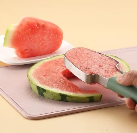 Versatile Watermelon Slicer and Cutter: Stainless Steel 3-in-1 Popsicle and Fruit Fork Tool for Quick Cutting, Ideal for Camping and Kitchen, Great Melon Cutter Tool