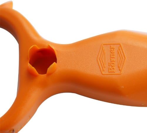 Börner Vegetable Peeler (6-in-1) • Garnishing Peeler with Grater • Multifunctional Peeler for Fruits & Vegetables • Fruit Peeler, Universal Peeler, Potato Peeler • Color: Orange