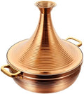 Large Stainless Steel Moroccan Tagine Pot, 30cm Non-Stick Tajine Casserole with Cone Lid & 2 Handles, Elegant Gold Design for Authentic Moroccan Cooking