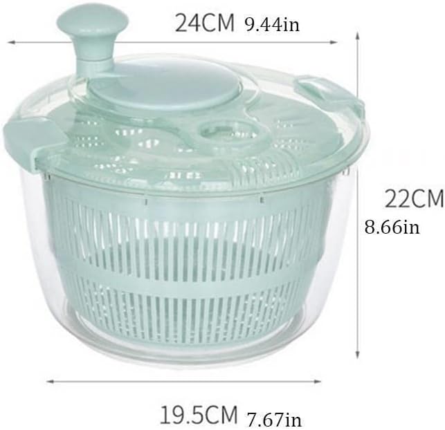 Zentto Salad Spinner Large Plastic Kitchen Salad Spinner 5 Litres Quick Vegetable Dryer BPA Free(Pink)