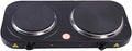 Compact and Portable Countertop Burner- Countertop Double Cast Iron Burner 2000 Watts Electric Hot Plate Temperature Controls Black