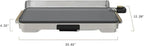 Electric Griddle 12x22 Inch with Backsplash, Nonstick Cooking Surface, Adjustable Temperature Control (Porcini Taupe)