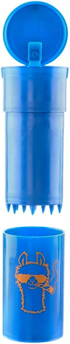EZSPLITZ Cap & Crusher - 2-in-1 Herb Grinder with Extra Large Storage - Pop Art Edition (Blue)