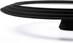Universal Lid for Pots,Pans and Skillets - Tempered Glass with Heat Resistant Silicone Rim Fits 8", 8.5" and 9.5" Diameter Cookware,Black
