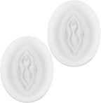 2Pcs White Women Genital Shape Chocolate Mold Novelty Candy Making Molds Silicone DIY Mould Jelly Tray Fondant Cake Making Supplies Pastry and Baking Molds Bakeware