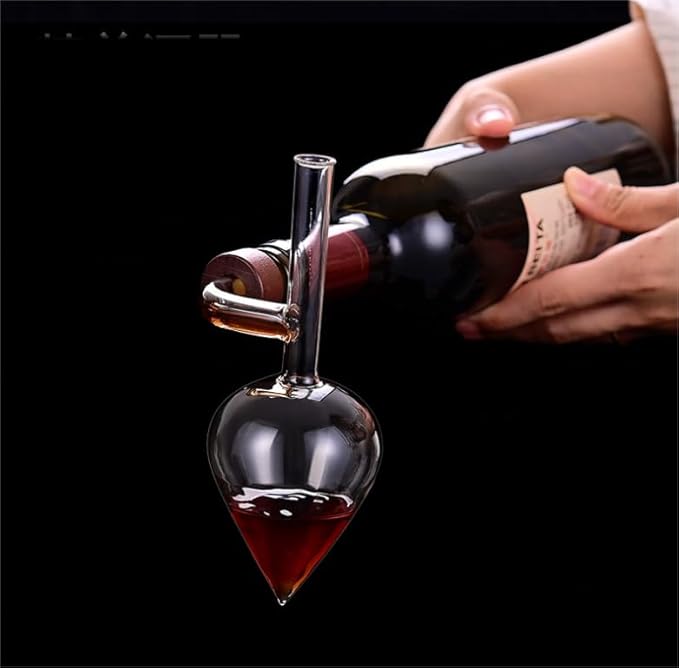 Glass Wine Aerator Pourer | No Drip Design with Clear Glass, Enhances Wine Aeration for Whisky and Perfect as Father's Gift for Parties & Gatherings