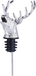 Zinc Alloy Animal Bar Liquor Bottle Pourer Liquor Pour Spout Sdjdhej 1Pcs Deer Head Bottle Tipping Nozzle Silicone Stoppers for Christmas and Halloween Decorations (Deer head)