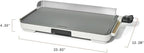Electric Griddle 12x22 Inch with Backsplash, Nonstick Cooking Surface, Adjustable Temperature Control (White Icing)