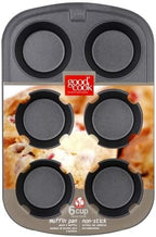 GoodCook Everyday Nonstick Steel Muffin Pan, 6 Cup, Gray