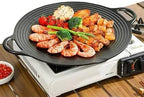 11.5 inch Korean BBQ Grill Pan, Cast Iron Griddle Pan for Indoor and Outdoor Cooking & Camping (11.5 inch)