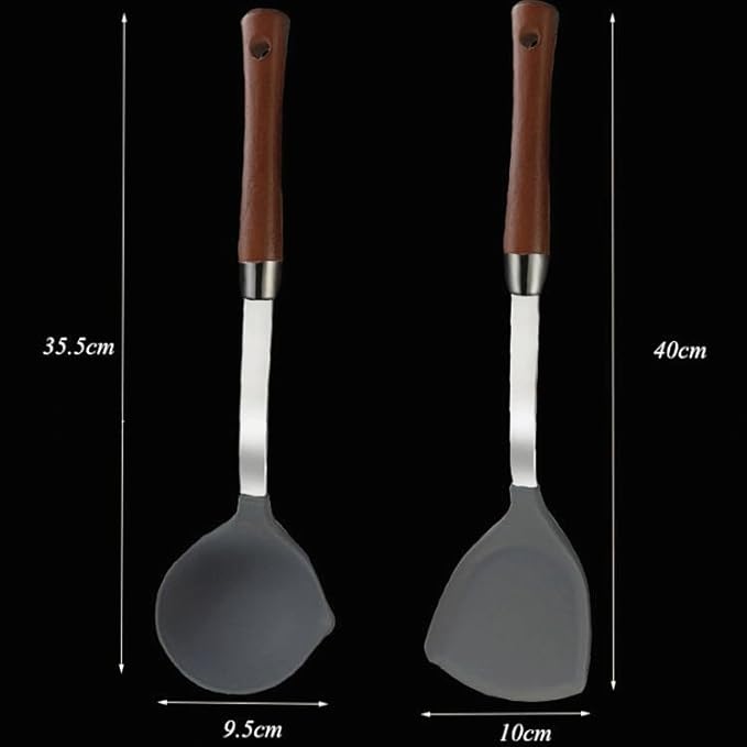 Food Grade Silicone Kitchenware Spatula Wooden Handle Set Kitchen Cooking Tools
