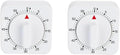 2Pcs White Timer Clock Square 60-Minute Mechanical Kitchen Timer Wind up Visual Cooking Clock with Loud Alarm No Batteries Required Ideal for Cooking Baking and Kitchen Thermometers and Timers