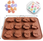 Joyeee 1 Pcs Animal Chocolate Mold, Owl Candy Mold Silicone Jello Mould for Kids, Small Silicone Molds for Candy Making, DIY Homemade Gummy, Ice, Pudding, Chocolate, Soap, Wax Melt etc