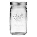 Ball Wide Mouth Glass Mason Jars with Lids and Bands, Used for Canning, Pickling, Juice, Jam, Jelly, Quart Size 32 Ounce (Pack of 6)