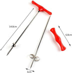 2 Pack Red Manual Vegetable Spiral Knife Kitchen Tool - Stainless Steel Screw Slicer for Carrots - Cucumbers, Zucchini, Potatoes, Apples, Salad Chopper & Fruit Corer Spiralizer (6.5 inches)