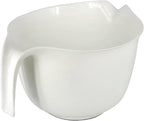 Glad Mixing Bowl with Handle – 3 Quart | Heavy Duty Plastic with Pour Spout and Non-Slip Base | Dishwasher Safe Kitchen Supplies for Cooking and Baking, White