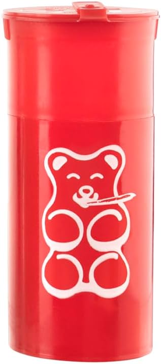 EZ SPLITZ Cap & Crusher - 2-in-1 Herb Grinder with Extra Large Storage - Pop Art Edition (Red)
