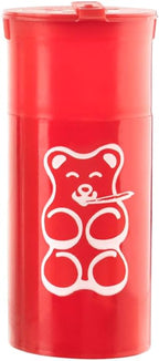 EZ SPLITZ Cap & Crusher - 2-in-1 Herb Grinder with Extra Large Storage - Pop Art Edition (Red)