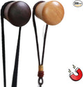 2 PCS Retro Magnetic Hooks, Wrought Iron Wooden Ball Hooks, Creative Punch-Free Storage for Refrigerators, Metal Doors, and Lockers (Beech+Walnut Wood,S)