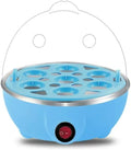 Egg Cooker, Electric Hard Boiled Egg Cooker with Anti-Dry Burning, Egg Steaming Breakfast Machine, Household Rapid Egg Cooker with Automatic Power-Off for 6 Eggs,Bule