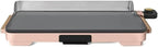 Electric Griddle 12x22 Inch with Backsplash, Nonstick Cooking Surface, Adjustable Temperature Control (Rose)