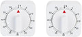 2Pcs White 60-Minute Mechanical Kitchen Timer Clock with Loud Alarm - Wind Up Visual Cooking Clock, No Batteries Required - Ideal for Cooking, Thermometers and Timers, Baking and Kitchen Management