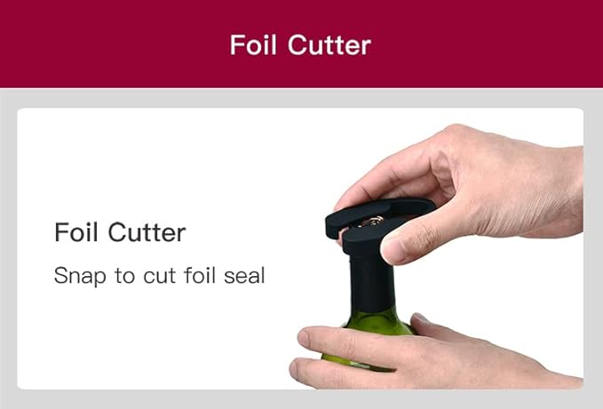 Black Electric Wine Bottle Opener Set 5-in-1 Wine Tool (Electric Bottle Opener+Pourer+Vacuum Stopper+Tin Cutting Knife+Storage Base) Wine Enthusiast Gift Essential for Home Bars