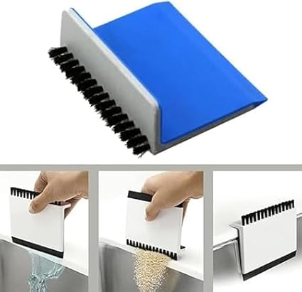 Jinshining 4Pcs Black Kitchen Sink Squeegee Cleaner Countertop Brush Wiper Vegetable Cleaning Brush Wiper Home Kitchen Tool Accessories Fruit and Vegetable Cleaning Brushes Fruit and Vegetable Tools