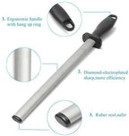 Kota Japan 12 in. Diamond Carbon Steel Professional Knife Sharpener Rod | Kitchen, Home or Hunting | Master Chef, Hunter or Home Gourmet Blade Sharpening Rod or Stick