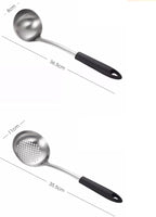Kitchen Utensils Set，Cooking Utensils 4 Pieces Sets Spoons for Cooking Spatulas Stainless Steel Cooking Utensils Spatulas Spoons Kitchen Tools Gadgets(Black)